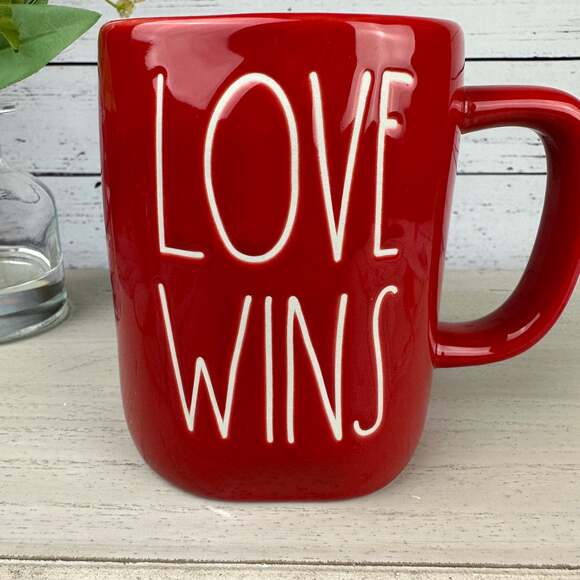 ❤️ Rae Dunn Red “LOVE WINS” Mug – Valentine’s Day Collection - Picture 2 of 5